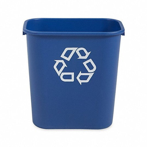 Rubbermaid FG295673BLUE Recycling Wastebasket Container, 7 gal Capacity, 10 1/2 in W, 15 in H, 14 1/2 in D, Plastic, Blue - KVM Tools Inc.KV5M785