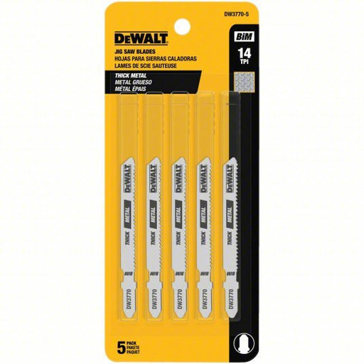 Dewalt DW3770-5 3" 14 TPI T-Shank Metal Cutting Cobalt Steel Jig Saw Blade PK5 - KVM Tools Inc.KV5NF70