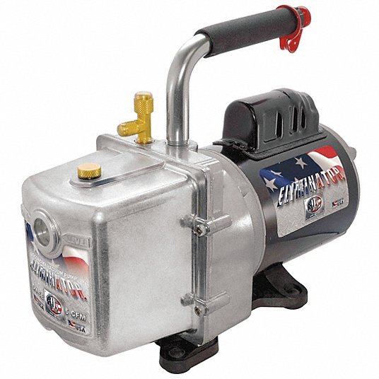 JB DV-6E Eliminator® Refrig Evacuation Pump, 6.0 cfm, 6 ft.