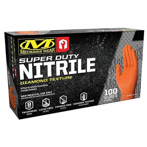 Mechanix Wear D01-09-011-100 Mechanix Wear Disposable Gloves, Nitrile, Powder-Free, XL (Size 11), Orange, 100 Pack - KVM Tools Inc.KV60NP59
