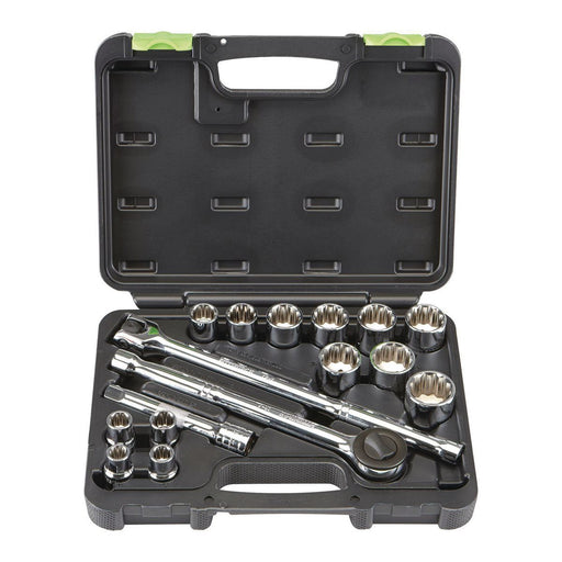 Pittsburgh Pro 63458 1/2 in. Drive Metric Socket Set, 16-Piece - KVM Tools Inc.KVHF63458