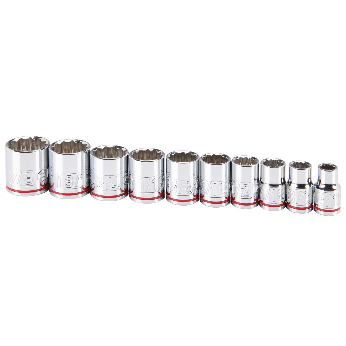 Quidd Socket Quinn 64211 3/8 in. Drive SAE Chrome Socket Set, 10-Piece — KVM Tools Inc.