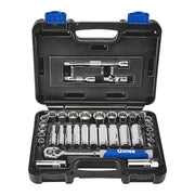 Quinn 64555 3/8 in. Drive SAE and Metric High Visibility Socket Set, 35-Piece - KVM Tools Inc.KVHF64555