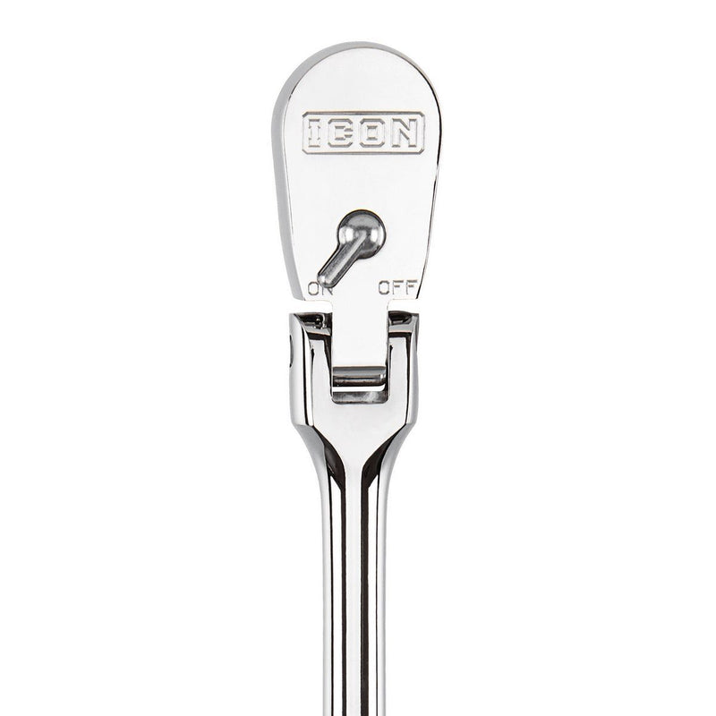 Icon 64706/R3LF 1/2 in. Drive Professional Long-Reach Flex Head Ratchet - KVM Tools Inc.KVHF64706