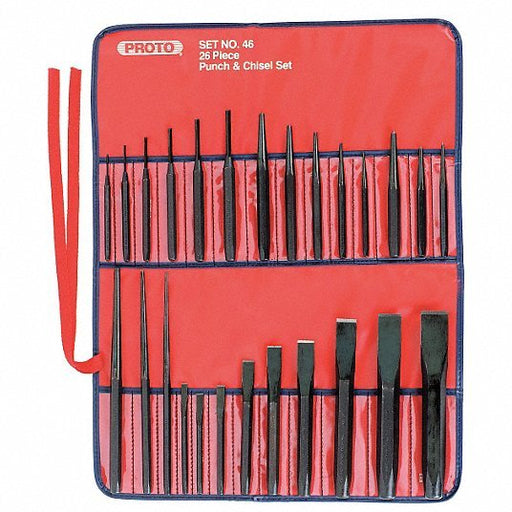 Proto J46S2 Punch and Chisel Set, 26 Pieces - KVM Tools Inc.KV6DJZ7