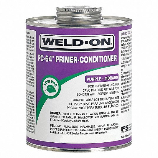 Weld-On 13998 PC-64 Purple Primer-Conditioner PVC/CPVC Pint - KVM Tools Inc.KV6KWX2