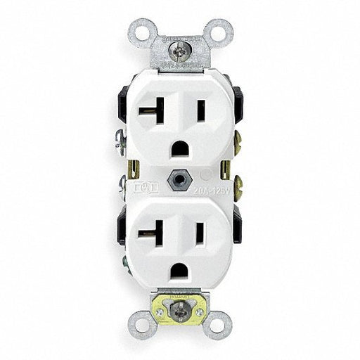 Leviton CR20-W Receptacle, White, 20 A, 2P3W, Side, 1PK - KVM Tools Inc.KV792U99