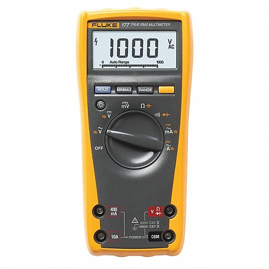 Fluke FLK-177/CWG Digital Multimeter, 1,000 Max. AC Volts, 1,000 Max. DC Volts, 10 Max. AC Amps, 10 Max. DC Amps
