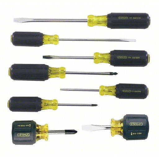 Stanley 66-708 Screwdriver Set, Assorted, Number of Pieces 8 - KVM Tools Inc.KV6R528