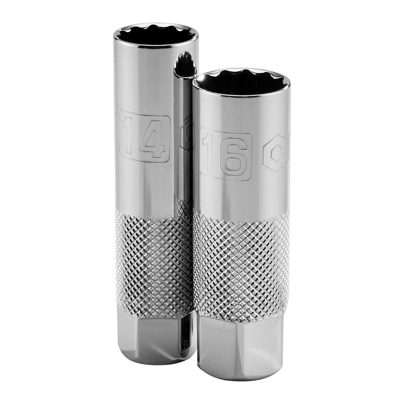 Quinn 70168 3/8 in. Drive SAE and Metric Spark Plug Socket Set, 14-Piece - KVM Tools Inc.KVHF70168