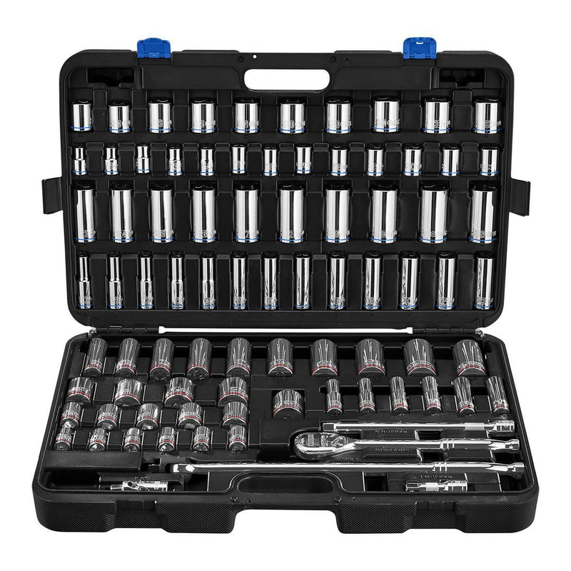 Quinn 70253 1/2 in. Drive, SAE and Metric Master Socket Set, 83-Piece - KVM Tools Inc.KVHF70253