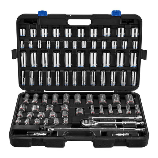 Quinn 70253 1/2 in. Drive, SAE and Metric Master Socket Set, 83-Piece - KVM Tools Inc.KVHF70253