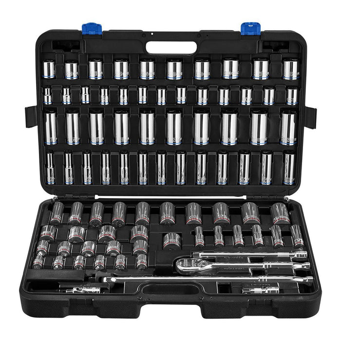 Quinn 70253 1/2 in. Drive, SAE and Metric Master Socket Set, 83-Piece - KVM Tools Inc.KVHF70253