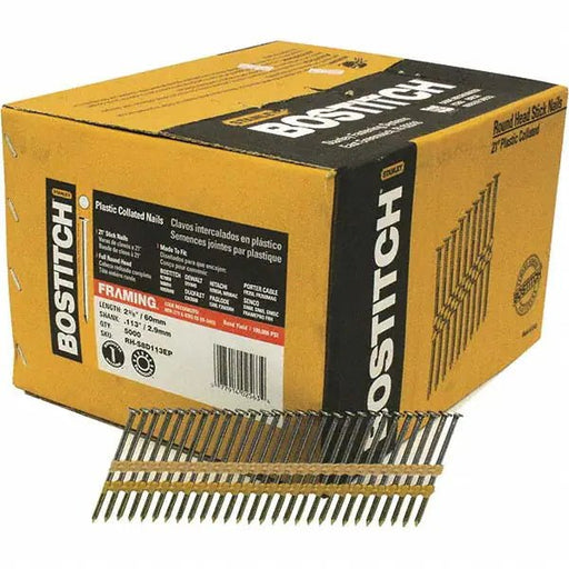 Bostitch RH-S8DR113EP Collated Framing Nail, 2 3/8 in L, Coated, 5000 PK