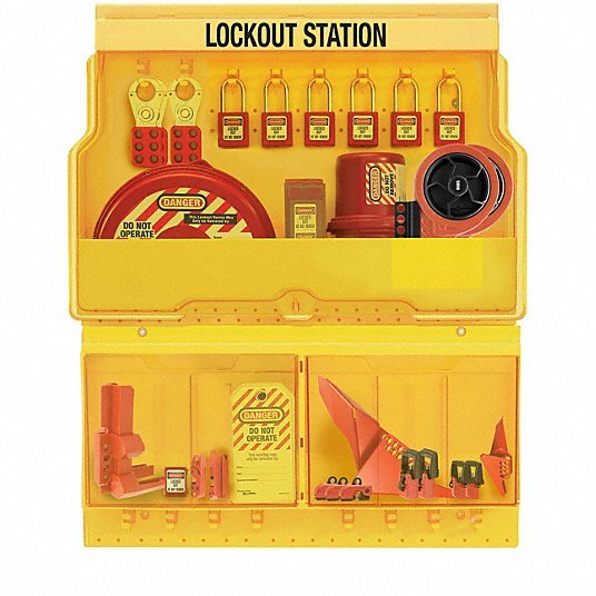 Master Lock S1900VE410PRE Deluxe Lockout Station, Plastic, Yellow - KVM Tools Inc.KV780TF3