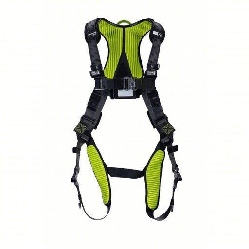 Honeywell H7IC1A4 Fall Protection Harness, Racing Style, 3XL/4XL, Polyester, Black/Green - KVM Tools Inc.KV787EL3