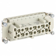 Harting 09330162701 Industrial Rectangular Connector Insert Han® E, Screw, Female, 16 A Current Rating, Gray - KVM Tools Inc.KV793XG1