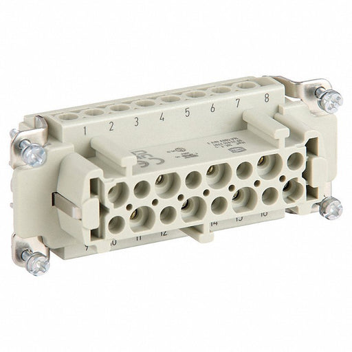 Harting 09330162701 Industrial Rectangular Connector Insert Han® E, Screw, Female, 16 A Current Rating, Gray - KVM Tools Inc.KV793XG1
