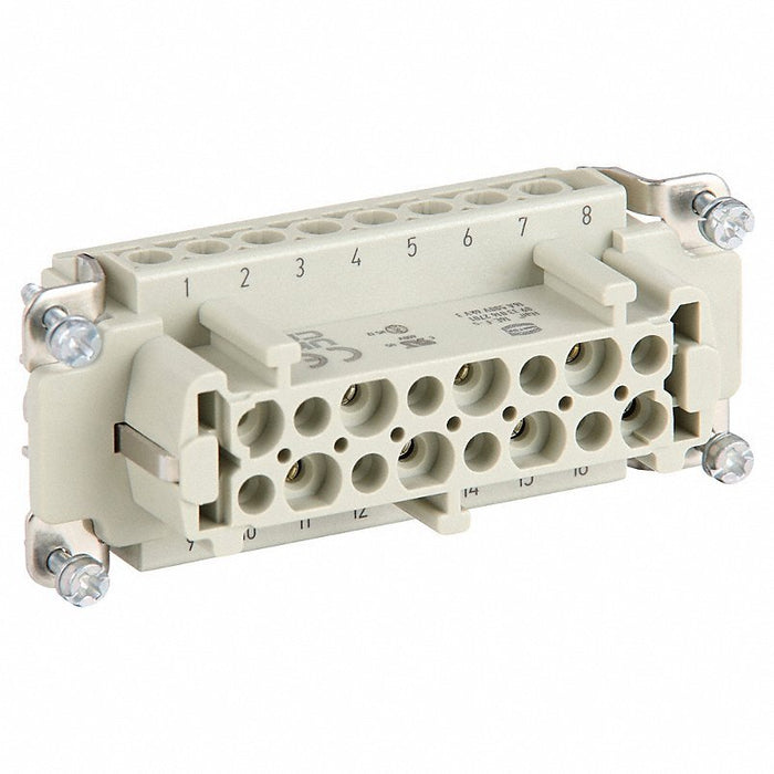 Harting 09330162701 Industrial Rectangular Connector Insert Han® E, Screw, Female, 16 A Current Rating, Gray - KVM Tools Inc.KV793XG1