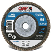 CGW 42335 Flap Disc: 5/8-11 Hole, 80 Grit, Zirconia Alumina, Type 29 - KVM Tools Inc.KV82283938