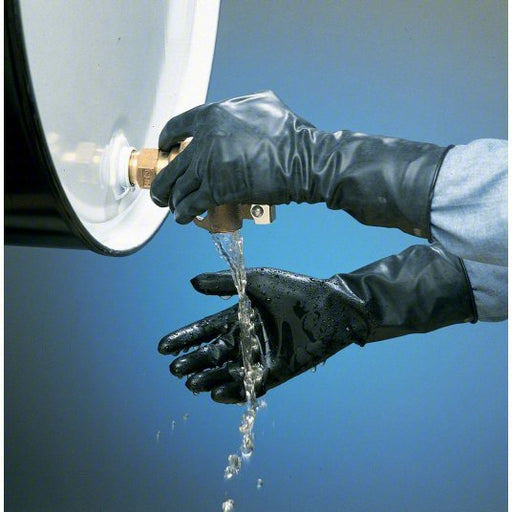 Honeywell North B131R/9 Chemical Resistant Gloves 13 mil Thick, 11 in Lg, 9 Size, Black, 1 PR - KVM Tools Inc.KV8A934
