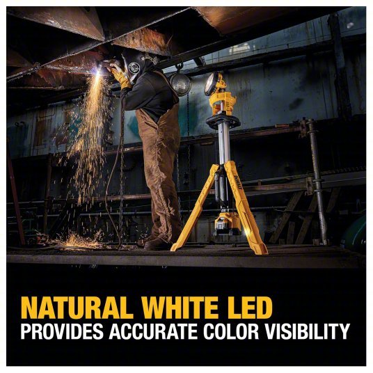 Dewalt DCL079R1 Cordless Tripod Light 20V MAX, Battery Included, 3,000 lm Max., 3 Modes, 88 in Max. Ht - KVM Tools Inc.KV423K72
