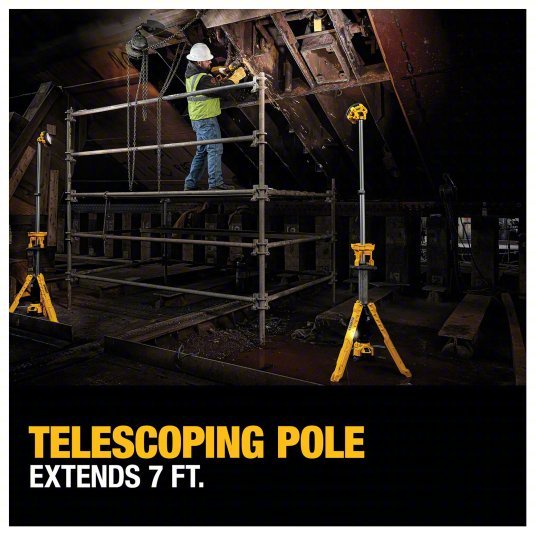 Dewalt DCL079R1 Cordless Tripod Light 20V MAX, Battery Included, 3,000 lm Max., 3 Modes, 88 in Max. Ht - KVM Tools Inc.KV423K72