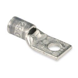 Thomas & Betts 54140 Copper One-Hole Lug, Standard Barrel, Peep Hole, Max 35kV, Wire Size #4 AWG, 3/8 in Bolt Size, Tin Plated, Die Code 29, Gray - KVM Tools Inc.3LL62