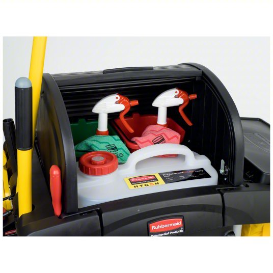 Rubbermaid FG9T7500BLA 22"W 7.25 cu. ft. Janitor Cleaning Cart - KVM Tools Inc.KV1PBJ9