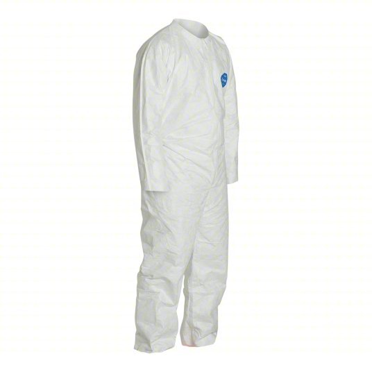 Dupont TY120SWH3X0025NF Collared Disposable Coveralls 3XL, Tyvek® 400, Open Ankle, White, Serged Seam, 25 PK - KVM Tools Inc.KV25RP67