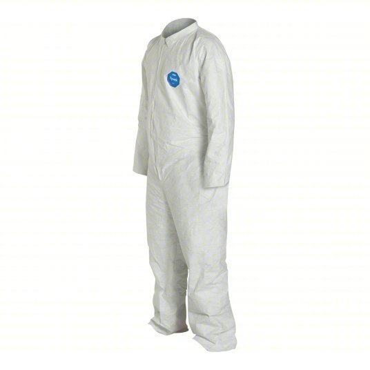 Dupont TY120SWH3X0025NF Collared Disposable Coveralls 3XL, Tyvek® 400, Open Ankle, White, Serged Seam, 25 PK - KVM Tools Inc.KV25RP67