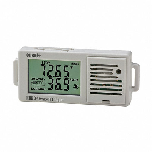 Hobo UX100-003 Data Logger ±3.5% RH from 25% to 85% RH Accuracy, -4° to 158°F, 1 yr Battery Life, USB