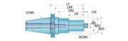 Parlec C40-75SM2 Shell Mill Holder CV40 Taper Size, 3/4 in Pilot Dia., 1-1/2 in Projection, High Speed Steel - KVM Tools Inc.KV2MLF6