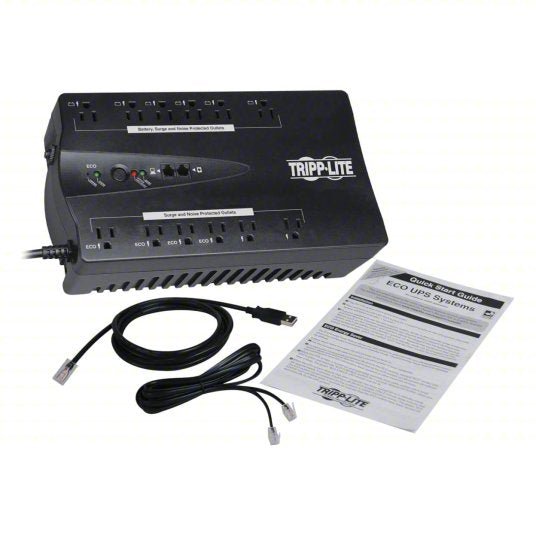 Tripp Lite ECO750UPSTAA UPS System, Standby, Desk Top/Tower, 750VA - KVM Tools Inc.KV6FXL8