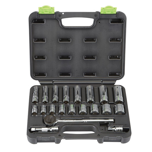 Pittsburgh 63463 3/8 in. Drive Metric Socket Set, 20-Piece - KVM Tools Inc.KVHF63463
