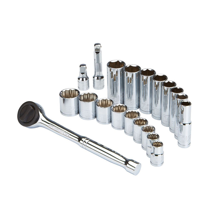Pittsburgh 63463 3/8 in. Drive Metric Socket Set, 20-Piece - KVM Tools Inc.KVHF63463